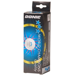 Stalo teniso kamuoliukai DONIC P40+ 3žv. 3vnt White